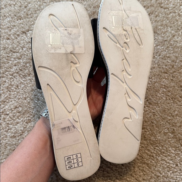 Karl Lagerfeld Jeslyn Patch logo slide sandal black rhinestone shoe size - Picture 4 of 5